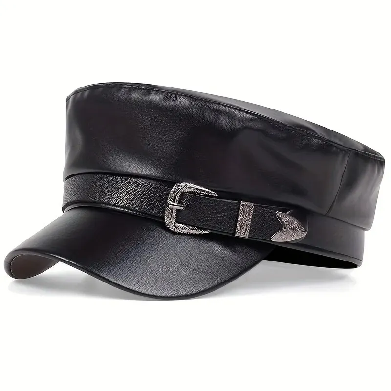 Leather Work Hat - Модные женские кожаные шляпы с большой