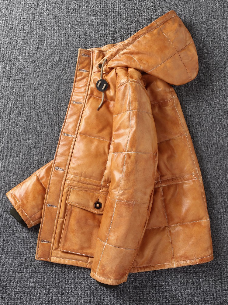 Зимняя мужская куртка из натур – обзор и цена Leather Work Jacket With Hood