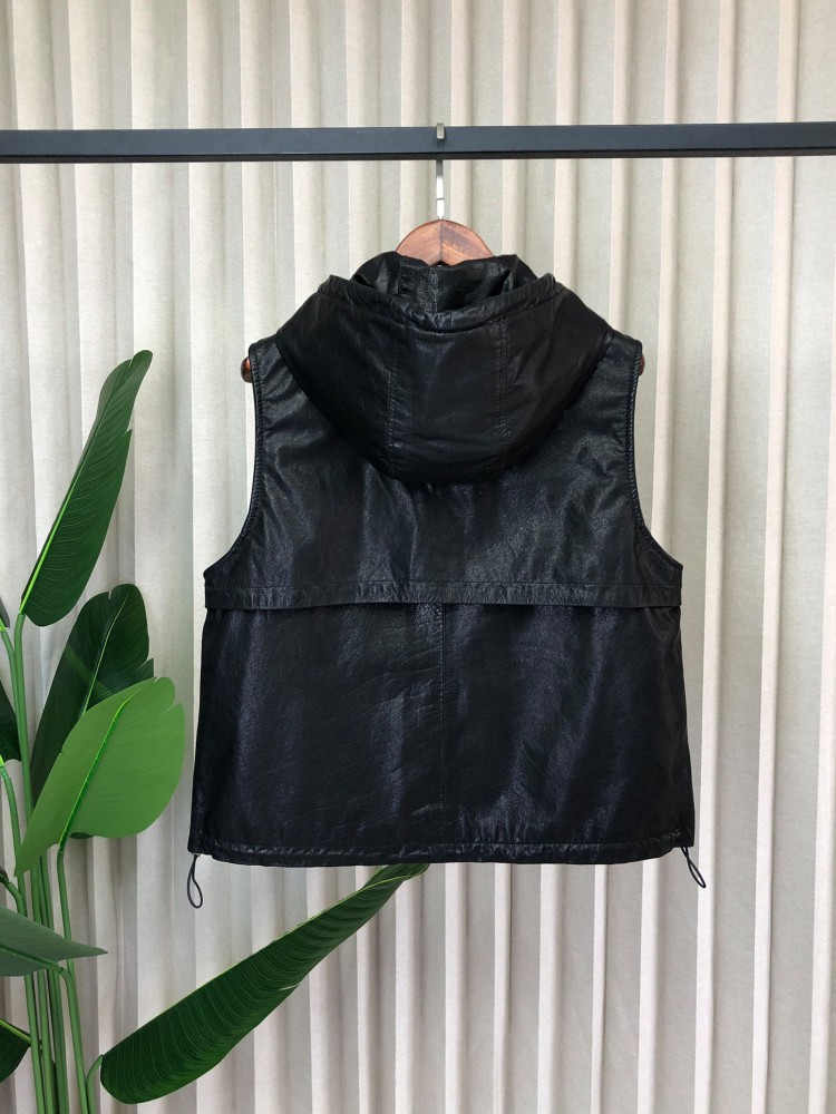 Женский повседневный жилет из  – обзор и цена Leather Work Jacket With Hood