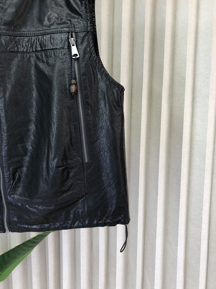 Женский повседневный жилет из  – обзор и цена Leather Work Jacket With Hood