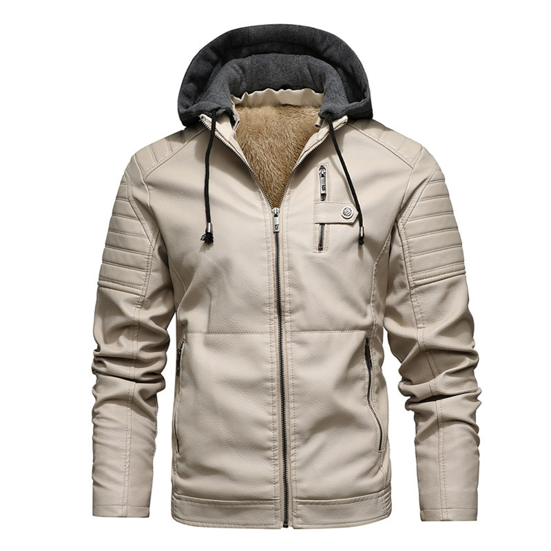 Мужская куртка с капюшоном, те – обзор и цена Leather Work Jacket With Hood