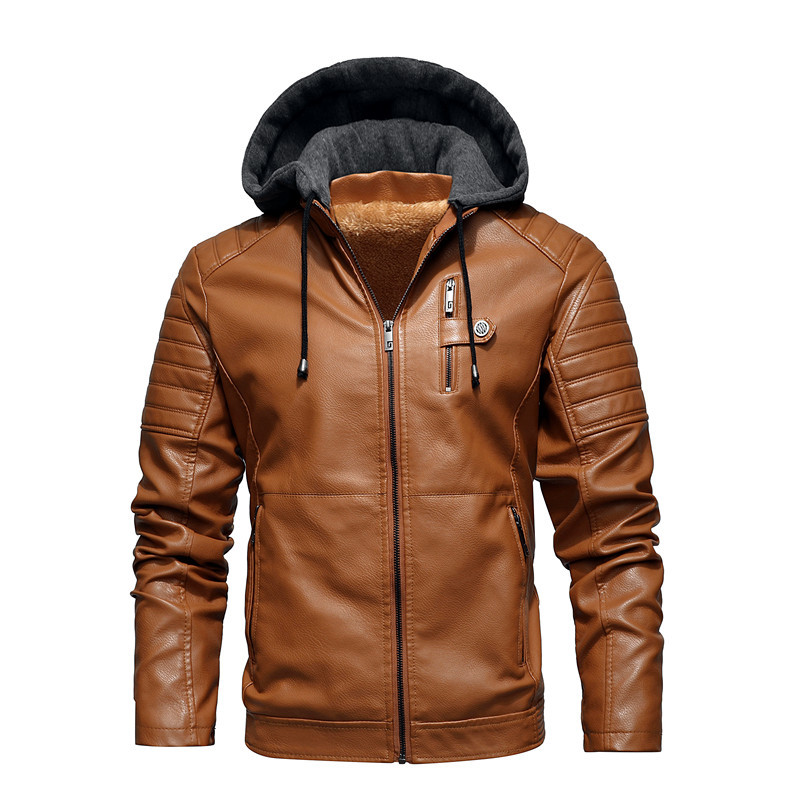Мужская куртка с капюшоном, те – обзор и цена Leather Work Jacket With Hood