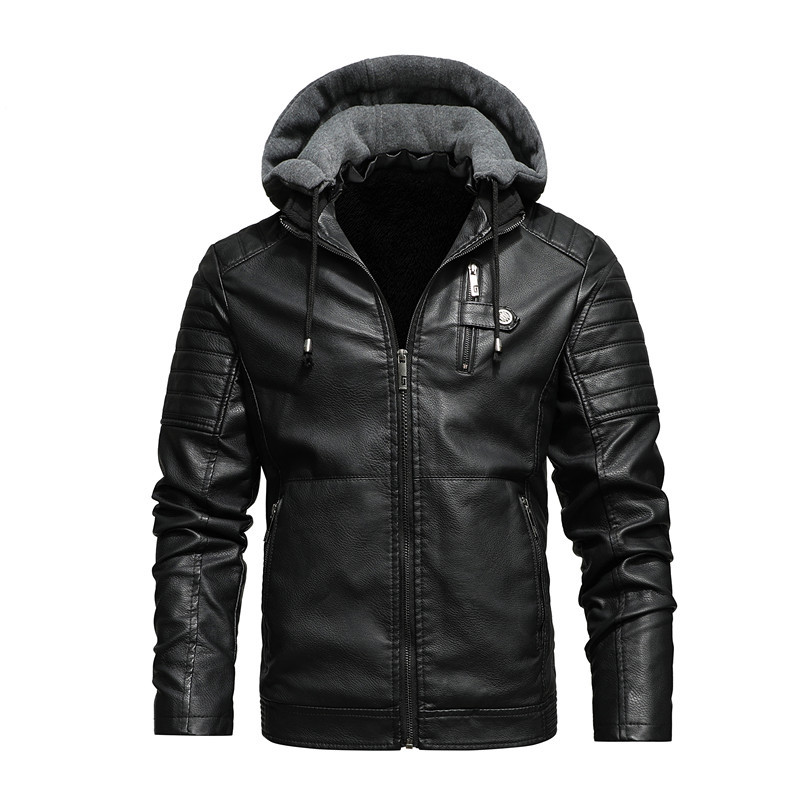 Мужская куртка с капюшоном, те – обзор и цена Leather Work Jacket With Hood