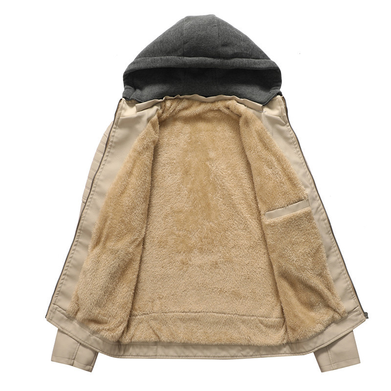 Мужская куртка с капюшоном, те – обзор и цена Leather Work Jacket With Hood