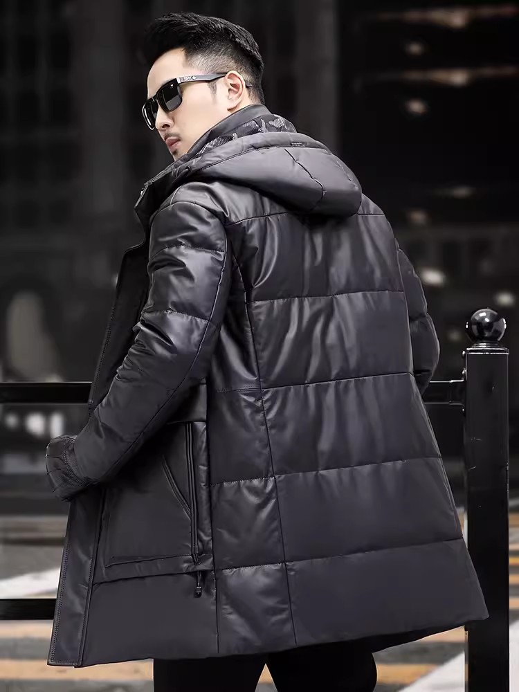 Зимнее мужское толстое теплое  – обзор и цена Leather Work Jacket With Hood