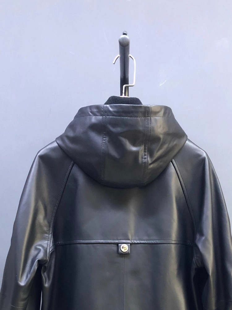 Горячая распродажа: осенняя же – обзор и цена Leather Work Jacket With Hood
