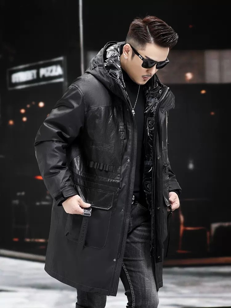 Зимнее пальто из натуральной к – обзор и цена Leather Work Jacket With Hood