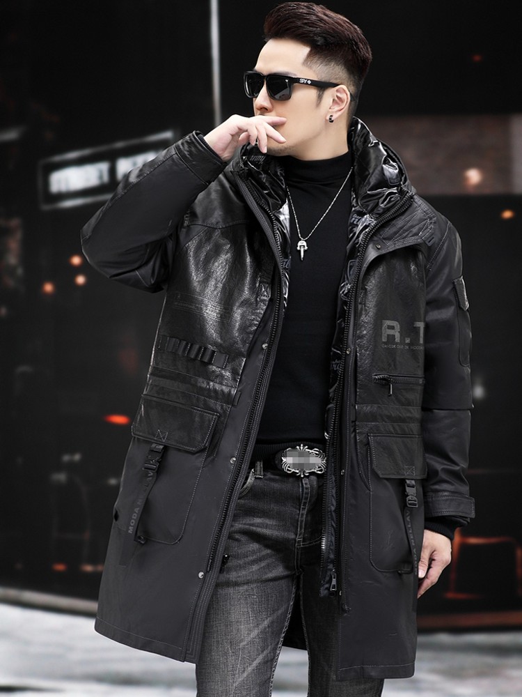 Зимнее пальто из натуральной к – обзор и цена Leather Work Jacket With Hood