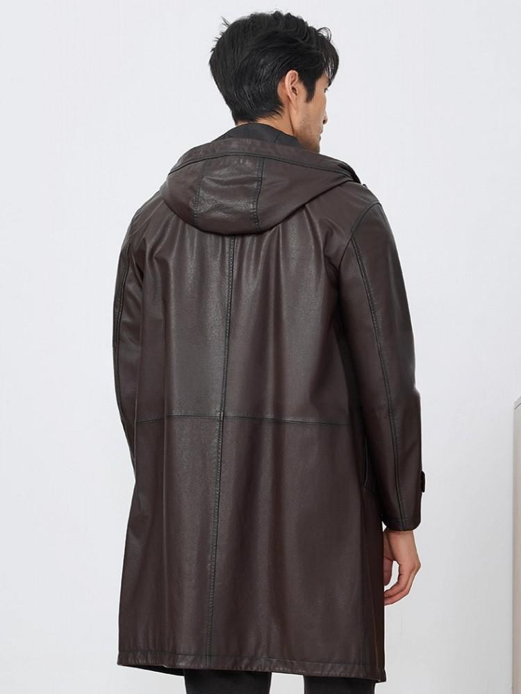 Модная мужская осенняя новая д – обзор и цена Leather Work Jacket With Hood