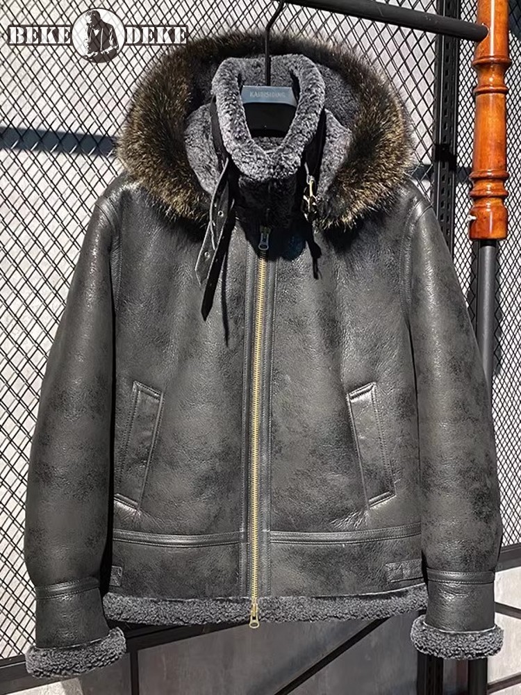 Мужская зимняя теплая куртка и – обзор и цена Leather Work Jacket With Hood