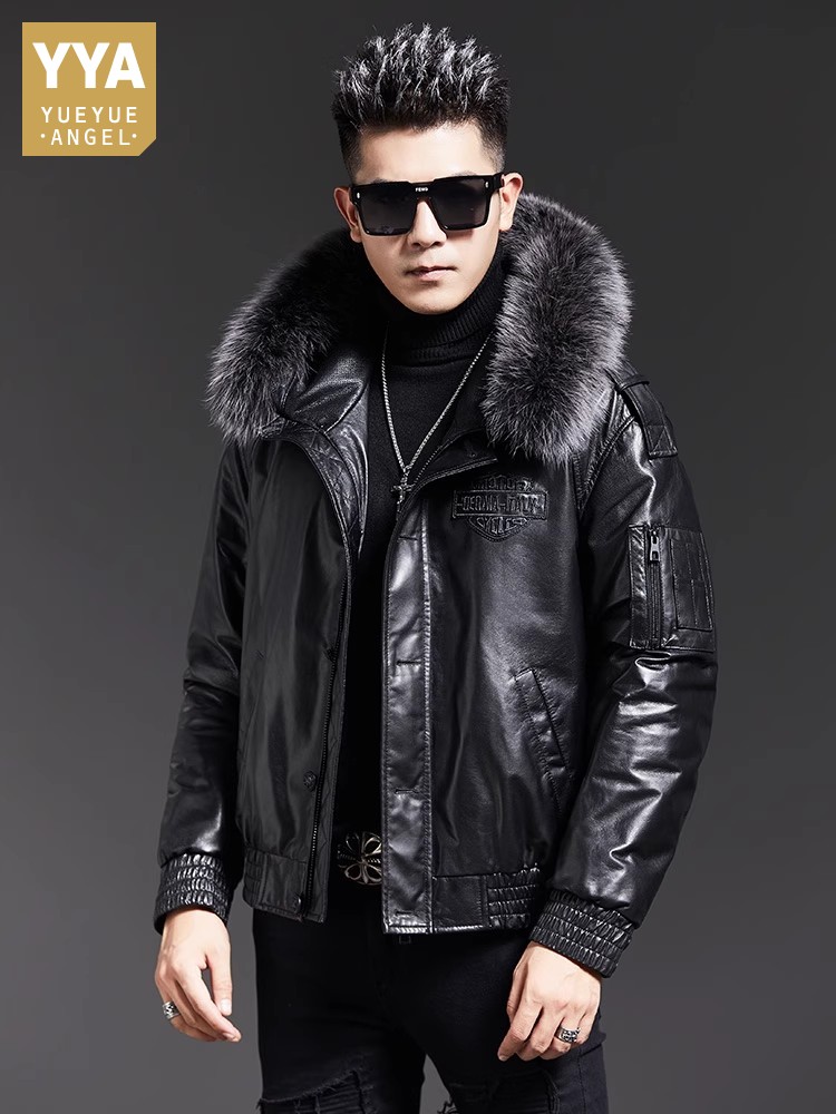 Модная мужская зимняя куртка-п – обзор и цена Leather Work Jacket With Hood